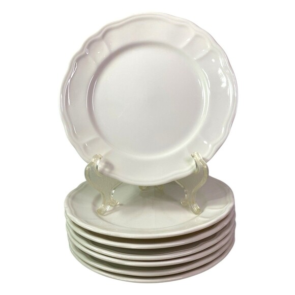 VTG Epoch Baroque White Salad Plate E800 Set Of 7 - 7 5/8” Diameter-Discontinued - Picture 2 of 9